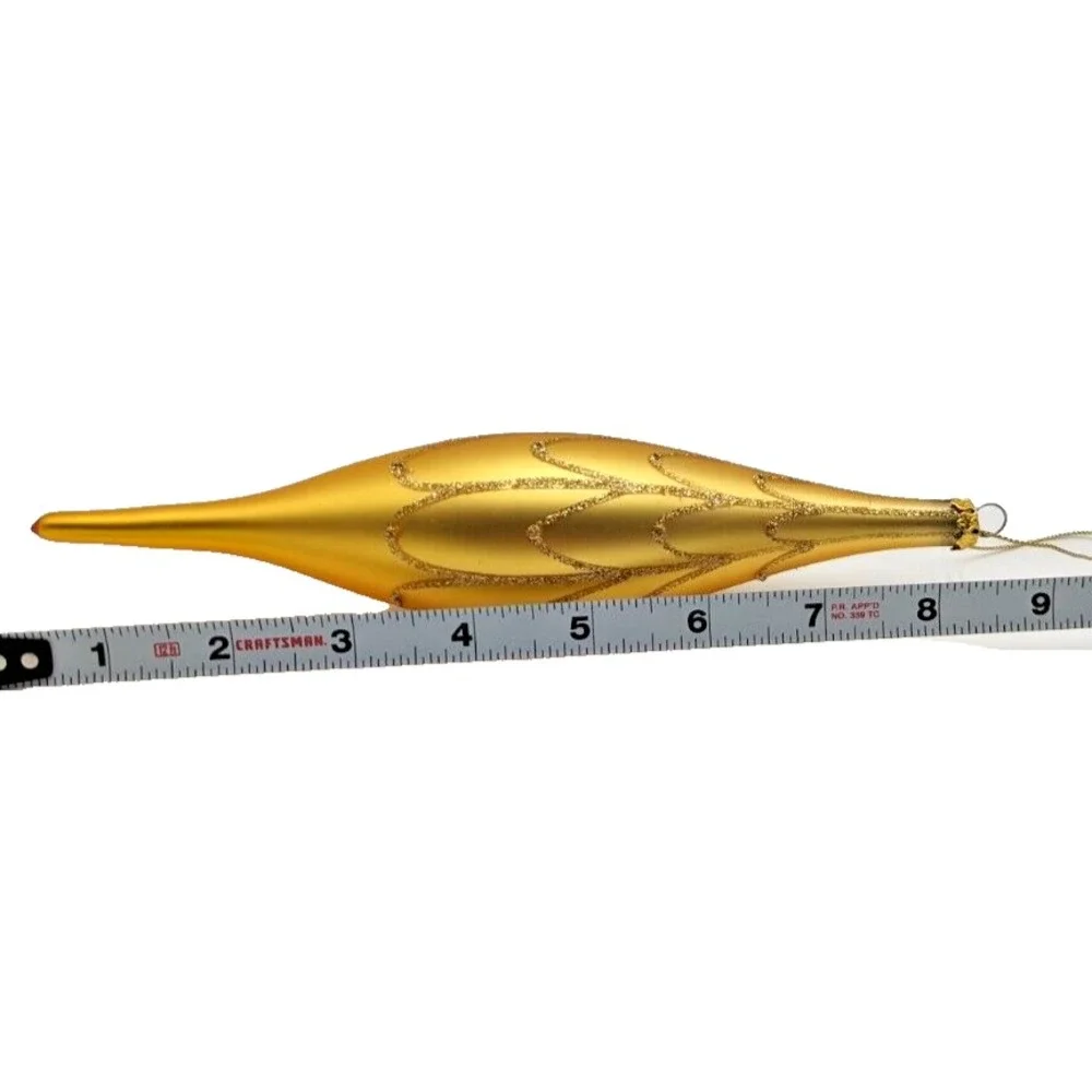Gold with‎ Glitter Finial Ornament